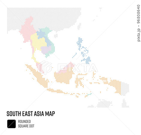世界地図ドット粗め 東南アジア地域 国別にグループ 世界地図ドット粗め 東南アジア地域 国別にグループ 96808640