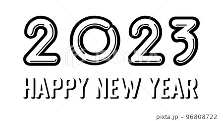 Black White New Years Logo Design. Vector Black White New Years Logo Design. Vector 96808722