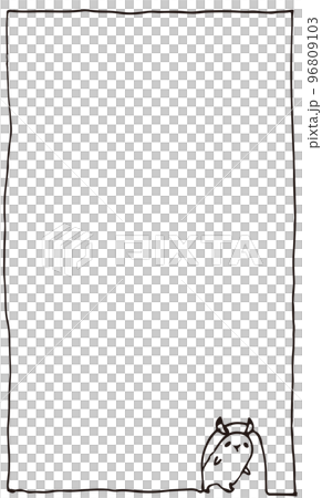 穴から出てくるうさぎのメッセージカード 96809103