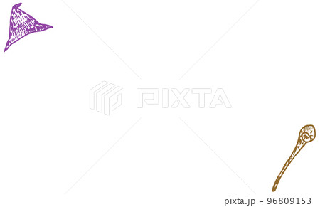 魔法使いの帽子と杖のメッセージカード 96809153