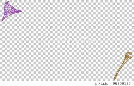 魔法使いの帽子と杖のメッセージカード 96809153