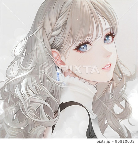 Anime-style eyes Cute beautiful girl Anime - Stock Illustration  [71411621] - PIXTA