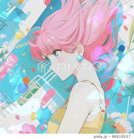 女性/可愛い/萌え/日本/アニメ/漫画/美少女/アイコン/のイラスト素材 96810037