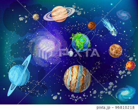 Cartoon Scientific Space Background 96810218