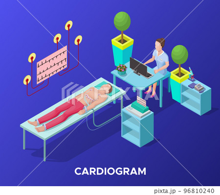 Isometric Cardiogram Medical Procedure Template 96810240