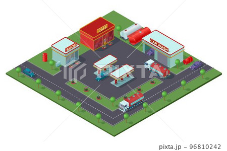 Isometric Gas Station Concept Isometric Gas Station Concept 96810242