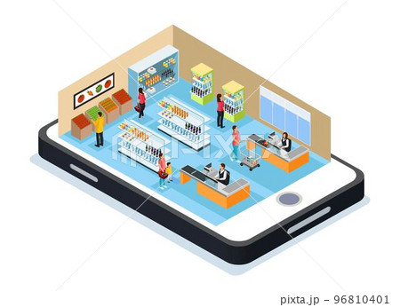 Isometric Online Shopping Concept Isometric Online Shopping Concept 96810401