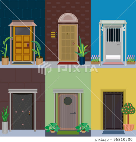 Flat Building Exterior Elements Set 96810500