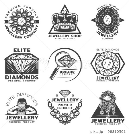 Vintage Monochrome Jewelry Shop Labels Set 96810501