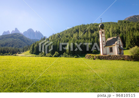 St Johann Church in idyllic Santa Maddalena, Dolomites, Italy 96810515