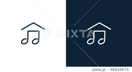 Modern and unique music house logo design 96810670