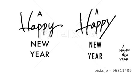 A HAPPY NEW YEAR! 年賀状などに使えるお正月の装飾書き文字 ベクターデータ A HAPPY NEW YEAR! 年賀状などに使えるお正月の装飾書き文字 ベクターデータ 96811409