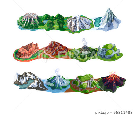 Beautiful Mountain Landscapes Set 96811488