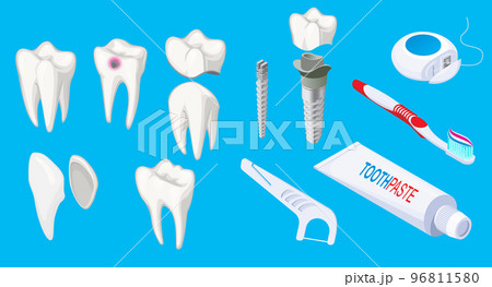 Isometric Dental Elements Set 96811580