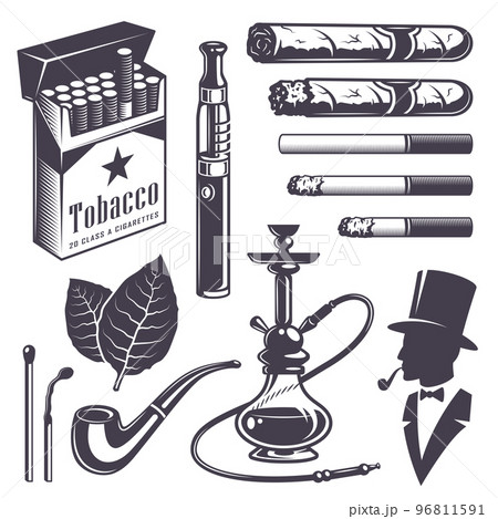 Set of vintage smoking tobacco elements 96811591