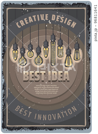 Vintage Colored Light Bulbs Posterのイラスト素材 [96811641] - PIXTA
