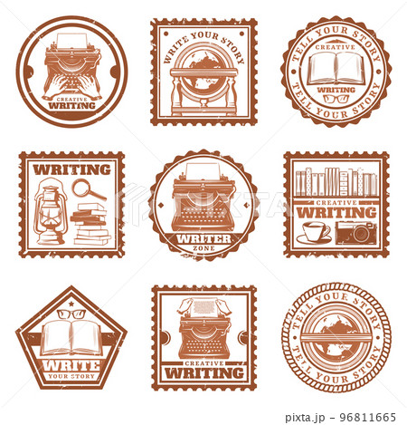 Vintage Writing Stamps Set Vintage Writing Stamps Set 96811665