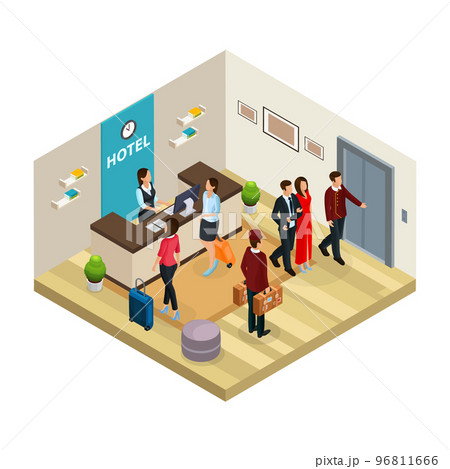 Isometric Reception Service Hotel Concept 96811666