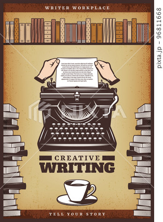 Vintage Colored Writer Poster Vintage Colored Writer Poster 96811668