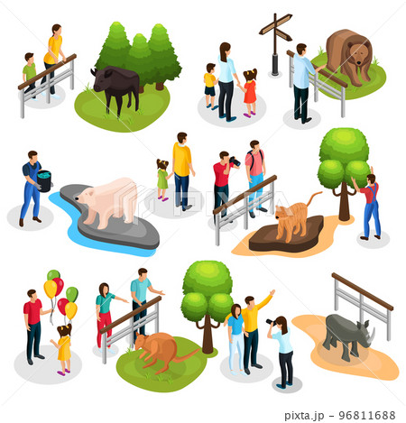 Isometric Zoo Elements Collection 96811688