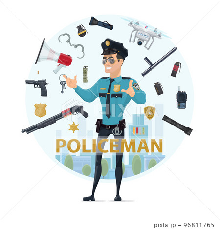 Police Officer Elements Round Concept Police Officer Elements Round Concept 96811765