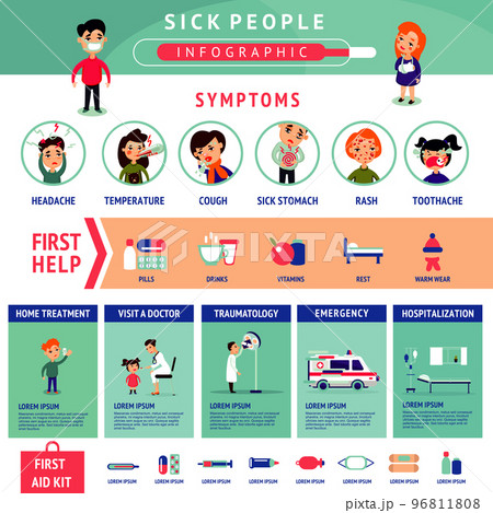 Sick People Infographic Template 96811808