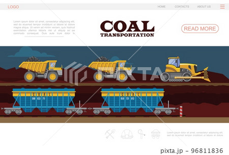 Flat Coal Transportation Landing Page Template 96811836