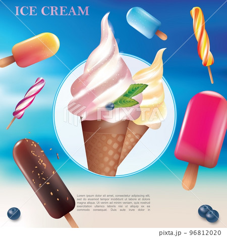 Realistic Tasty Cold Desserts Template Realistic Tasty Cold Desserts Template 96812020