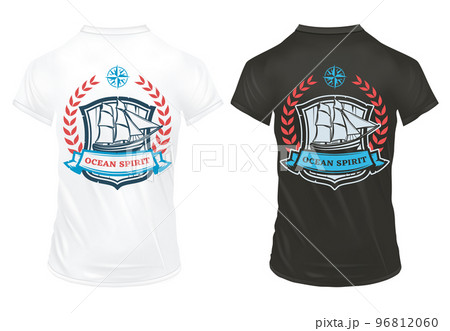 Vintage Colored Marine Heraldic Print Template 96812060