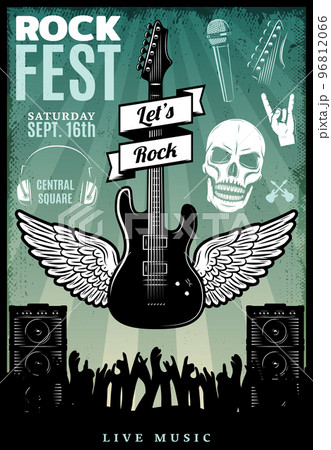 Vintage Rock Music Fest Template 96812066