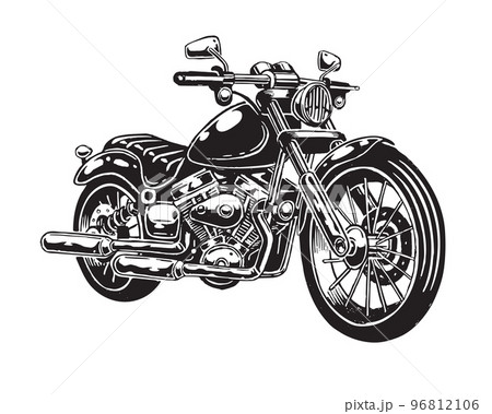 Vector illustration of hand drawn motorcycle 96812106