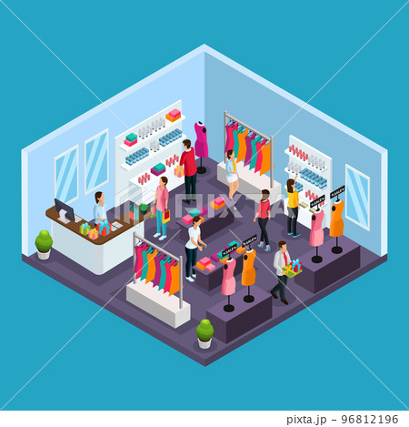 Isometric Holiday Shopping Template 96812196