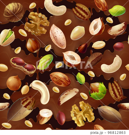 Cartoon Colorful Organic Food Seamless Pattern 96812863