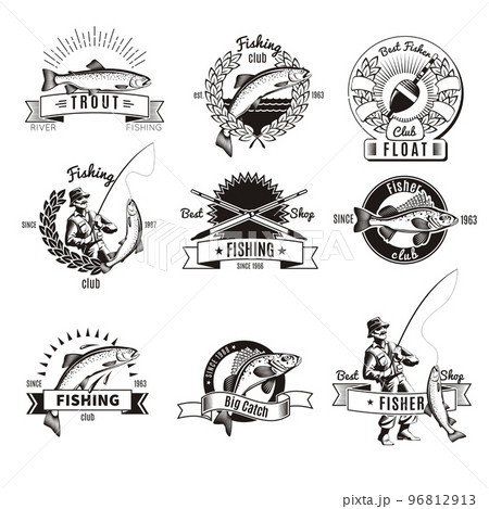 Vintage Fishing Labels Set 96812913