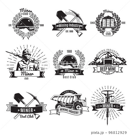 Mining Industry Vintage Emblems Mining Industry Vintage Emblems 96812929