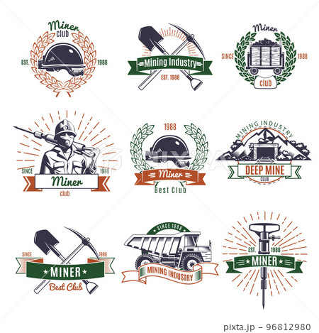 Mining Industry Emblems Set Mining Industry Emblems Set 96812980