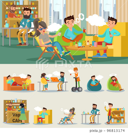 Colorful Vape Cafe Concept Colorful Vape Cafe Concept 96813174