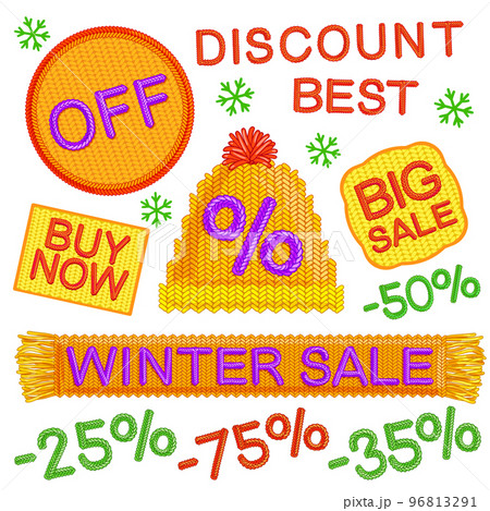 Winter Sale Badges Set 96813291