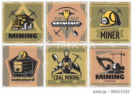 Mining Industry Posters Set 96813292