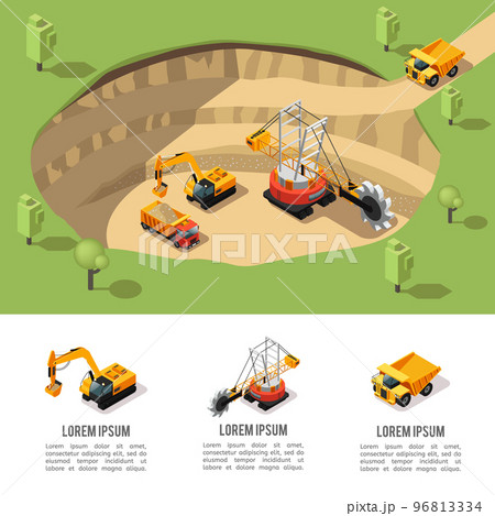 Colorful Isometric Coal Extraction Compositionのイラスト素材 [96813334] - PIXTA