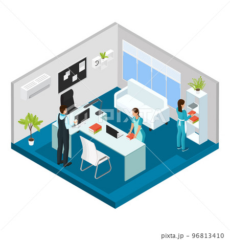 Isometric Professional Cleaning Service Concept 96813410