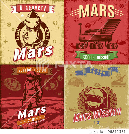 Vintage Colored Space Research Cards Set Vintage Colored Space Research Cards Set 96813521