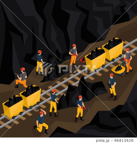 Isometric Coal Industry Concept Isometric Coal Industry Concept 96813626