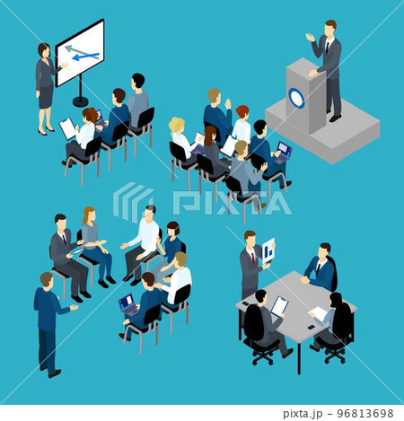 Business Training Isometric Set 96813698
