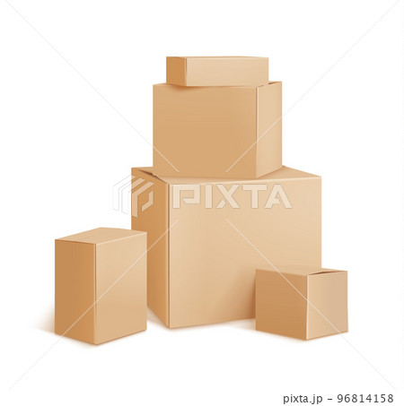 Delivery Boxes Realistic Image 96814158