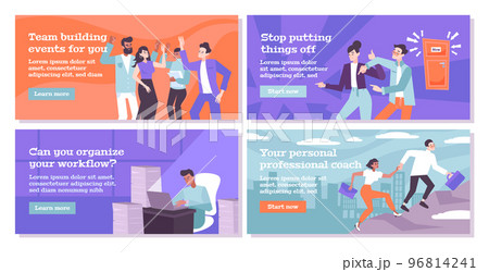 Personal Business Coaching Flat Banners 96814241