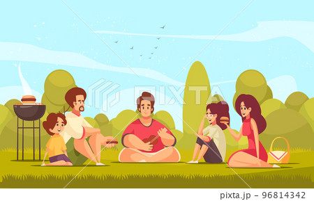 Family Barbecue Picnic Composition Family Barbecue Picnic Composition 96814342