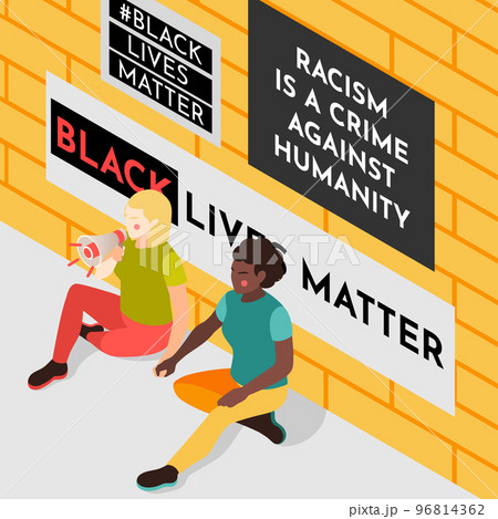Black Lives Matter Isometric Background Black Lives Matter Isometric Background 96814362