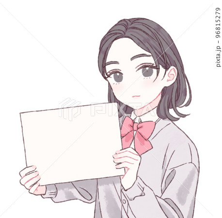 ボードを持つ女子学生 ボードを持つ女子学生 96815279