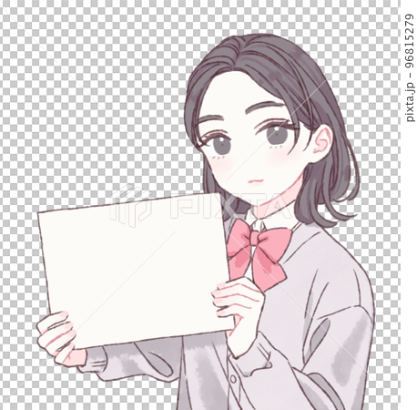 ボードを持つ女子学生 ボードを持つ女子学生 96815279